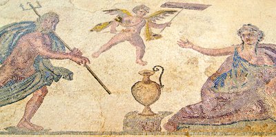 Poseidone e Amimone, Casa di Dioniso, Paphos, Cipro da Roman
