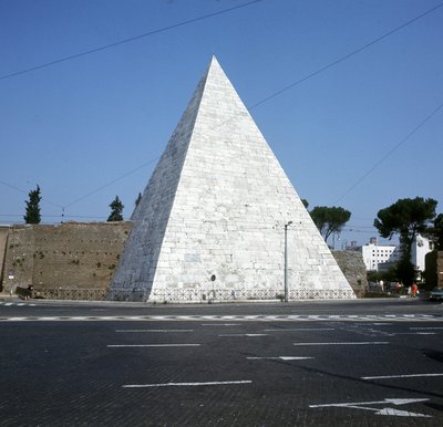 Piramide di Cestio, Roma da Roman