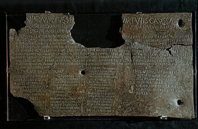 ARTE ROMANA: Decreto di Pompeo Strabone Gneo, 98-90 a.C. da Roman