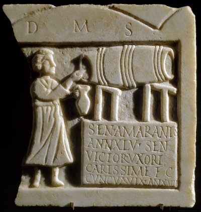 Rilievo che raffigura una scena di taverna da Roman