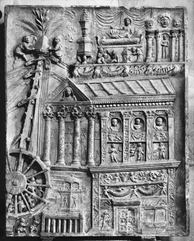 Rilievo che raffigura un argano, fine I secolo d.C. da Roman