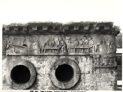 Rilievo dal fregio che raffigura il processo di panificazione, c.30 a.C. (dettaglio) da Roman