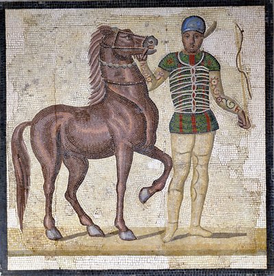 Rappresentazione delle quattro fazioni del circo romano: i Verdi (factio prasina). Le fazioni erano club impegnati in competizioni circensi nell