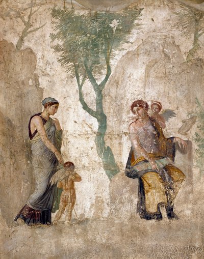 Arte romana: Eros punito, in presenza di Afrodite. Affresco da Pompei, casa dell
