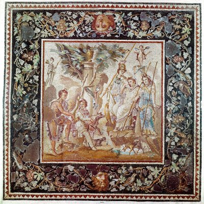 Arte romana: “Giudizio di Paride” Mosaico dalla casa dell