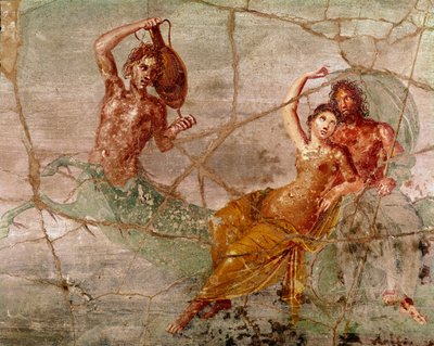 Nettuno, Poseidone e Anfitrite (affresco romano da Pompei, 60-80 d.C.) da Roman