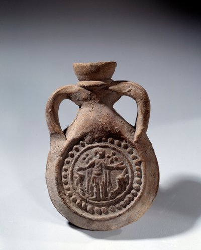 Arte romana: Bulbo di terracotta con piede rappresentante un santo. IV secolo d.C. Parigi, Museo del Louvre da Roman