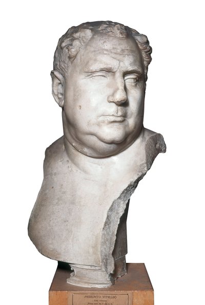 Arte romana: "Busto di Vitellio (15-69) Imperatore Romano" II secolo (marmo) da Roman