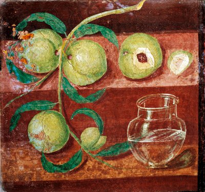 Natura morta con pesche (affresco romano da Pompei, I secolo a.C.-I secolo d.C.) da Roman