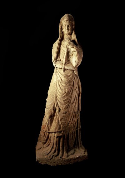 Arte romana: statua funeraria in calcare da Roman