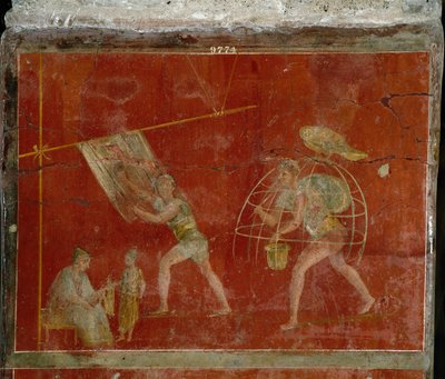 Arte romana: fullonica o scena di lavaggio dei vestiti da Roman