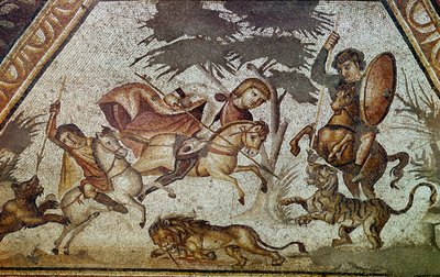 Mosaico delle stagioni dalla villa di Costantino a Daphne (dettaglio) da Roman
