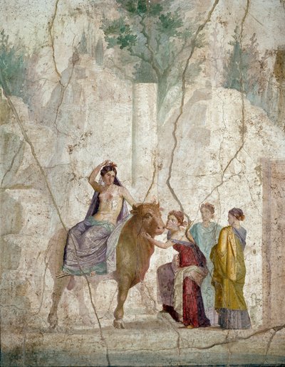 Arte romana: il rapimento di Europa. Affresco da Pompei. Inizio del I secolo d.C. da Roman