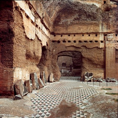 Arte romana: vista del caldarium delle terme di Caracalla a Roma da Roman