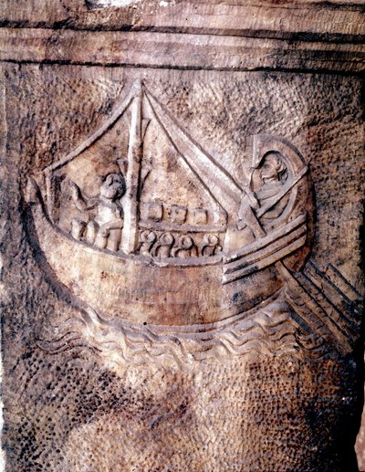 Nave da trasporto romana. Bassorilievo del II secolo d.C. Museo Nazionale Romano da Roman