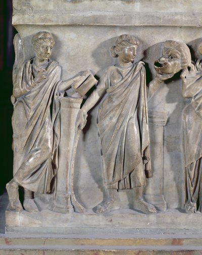 Sarcofago delle Muse, (dettaglio) di Clio e Talia da Roman