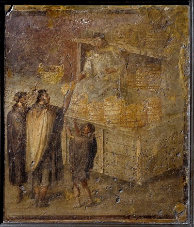 Scena che raffigura un fornaio che vende pane da Roman