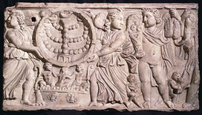 Sarcófago della stagione con menorah da Roman