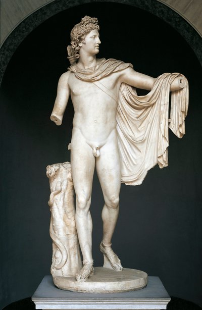 Statua nota come Apollo del Belvedere, copia da originale in bronzo greco del IV secolo a.C. da Roman