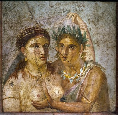 Il satiro e la menade - Satiro e menade - Pompei - Casa di Cecilio Giocondo - Satiro e menade - Gabinetto segreto da Roman