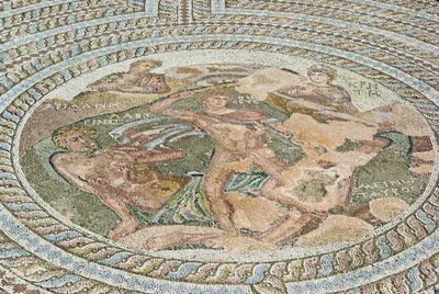 Teseo e il Minotauro, Casa di Teseo, Paphos, Cipro (mosaico) da Roman