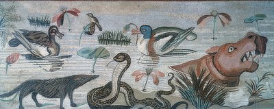 Animali nel Nilo, dalla Casa del Fauno, Pompei da Roman