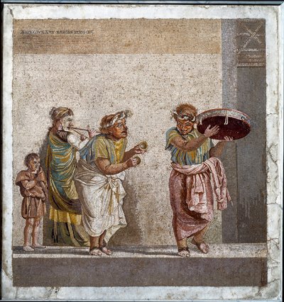 Musicisti itineranti dedicati al culto della divinità Cibele. Mosaico dopo l