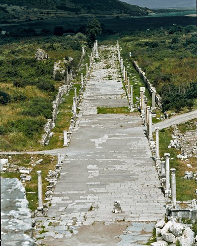 Veduta della Via del Porto (o Via Arcadiana) che collega il porto al teatro, II secolo da Roman
