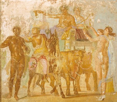 Affresco raffigurante il Trionfo di Bacco, dalla Casa di Marco Lucrezio Frontone, Pompei da Roman