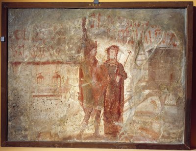 Insegna di bottega e annunci elettorali, Pompei, Italia 70-79 d.C. (affresco) da Roman