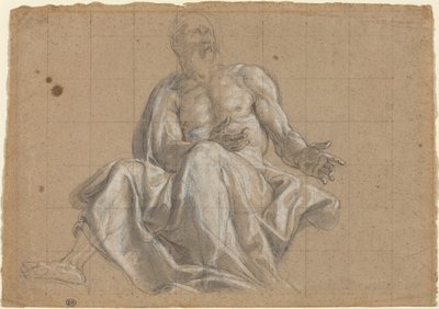 Un uomo anziano in drappeggio classico da Roman 18th Century