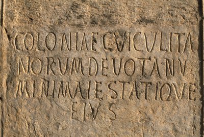 Iscrizione latina con il nome della colonia Cuicul, Alto Periodo Imperiale (27 a.C.-395 d.C.) da Roman Imperial Period