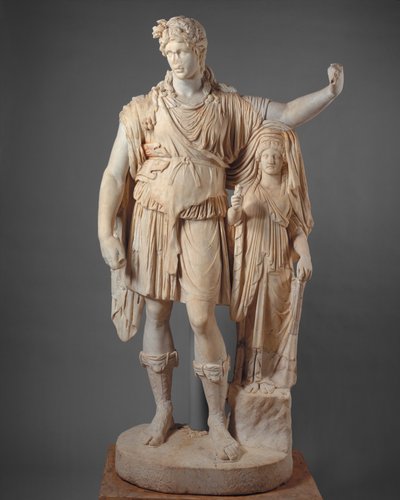 Statua di Dioniso appoggiato a una figura femminile ("Hope Dioniso"), 27 a.C.-68 d.C. (marmo) da Roman Imperial Period