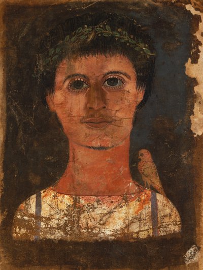 Sudario di mummia con ritratto dipinto di un ragazzo da Roman Period Egyptian