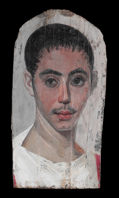 Ritratto di un giovane con un taglio chirurgico in un occhio, 190-210 d.C. da Roman Period Egyptian