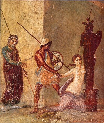 Aiace il Minore trascina Cassandra lontano dallo Xoanon, 1° metà del I sec. d.C. da Roman Pompeian wall painting
