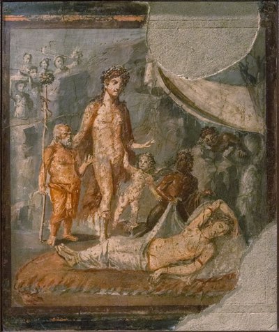 Arianna abbandonata da Teseo a Nasso, 1a metà del I sec. d.C. da Roman Pompeian wall painting.