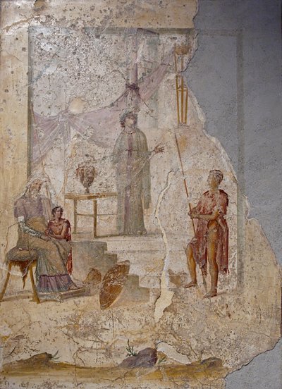 Cassandra predice la caduta di Troia da Roman Pompeian wall painting
