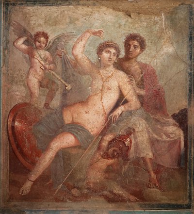Marte e Venere, 1a metà del 1° sec. d.C. da Roman Pompeian wall painting.