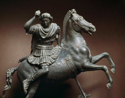 Alessandro Magno a cavallo. Scultura in bronzo dopo un originale di Lisippo di Sicione. Napoli, Museo Archeologico Nazionale da Roman Roman