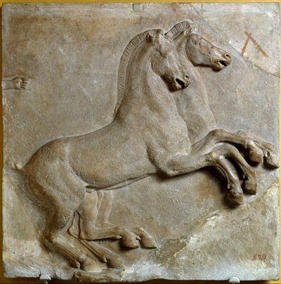Biga (carro romano a due ruote trainato da due cavalli) (rilievo) da Roman Roman