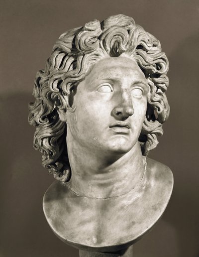 Busto di Alessandro Magno (356-323 a.C.), Re di Macedonia e conquistatore della Persia da Roman Roman