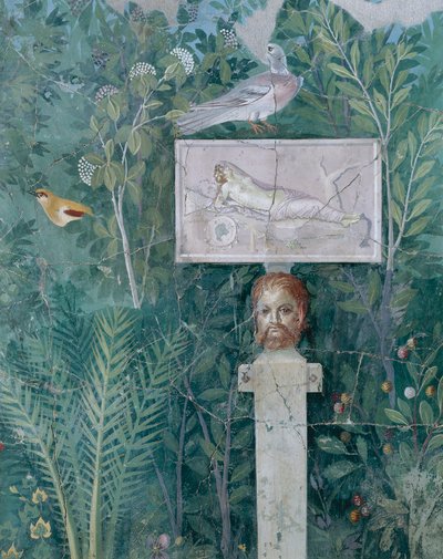 Dettaglio di un dipinto da giardino, Casa del Bracciale d
