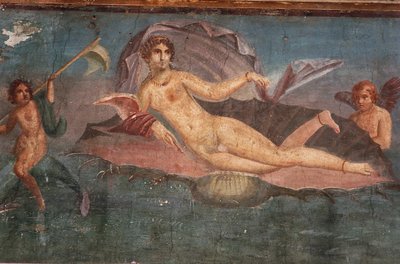 Dettaglio di affresco nella Casa di Venere nella conchiglia, Pompei, Campania, Civiltà Romana da Roman Roman