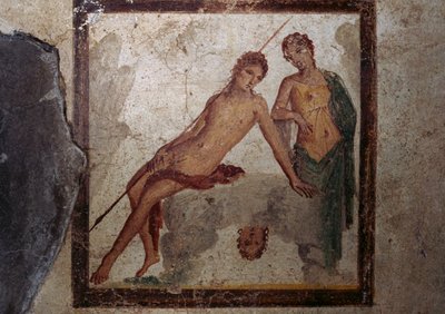 Eco e Narciso, affresco dal cubicolo nella Casa dell
