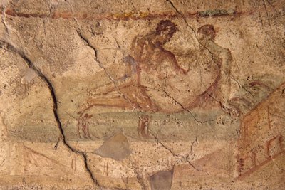 Affresco erotico dal Lupanare, Pompei (Lista del Patrimonio Mondiale UNESCO) da Roman Roman