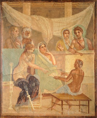 Affresco raffigurante Admeto e Alcesti, da Pompei da Roman Roman
