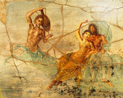 Affresco che raffigura Poseidone e Anfitrite, Pompei, Italia da Roman Roman