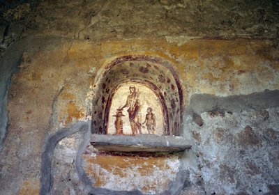 Affresco raffigurante un Larario da Pompei (Lista del Patrimonio Mondiale UNESCO) da Roman Roman