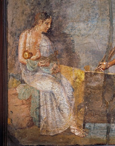 Affresco raffigurante madre che allatta il suo bambino, da Pompei da Roman Roman